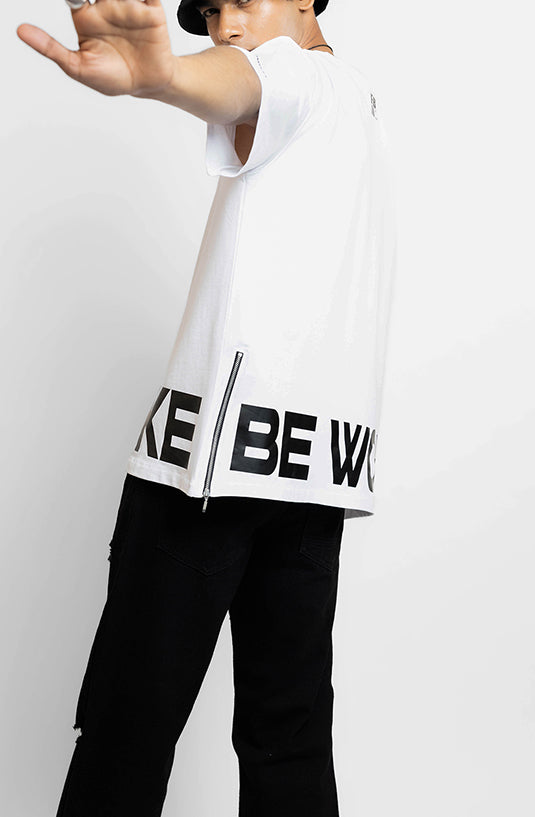 Be Woke White Oversized T-Shirt