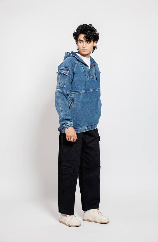 Thunder Blaze Denim Hoodie