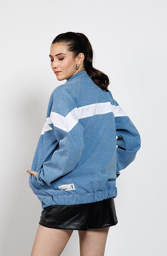 Urban Frost Bomber Denim Jacket
