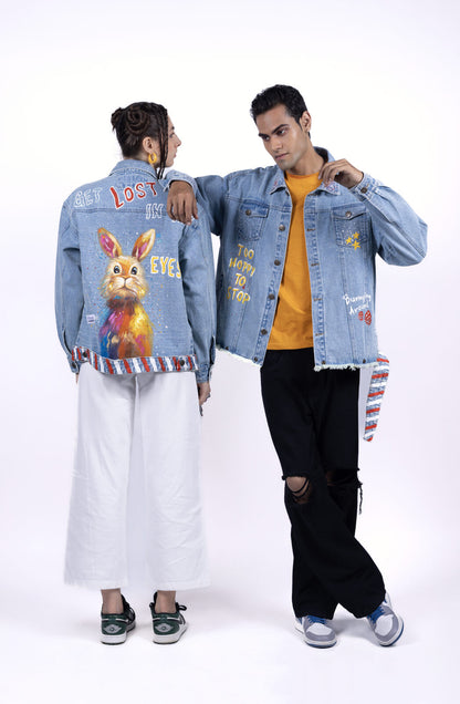 Bunnying Around Hand Painted Jacket