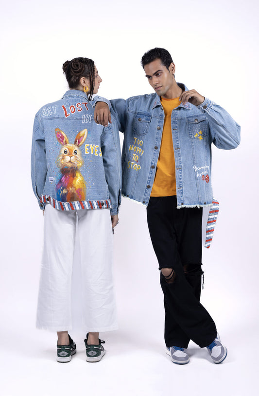 Bunnying Around Hand Painted Jacket