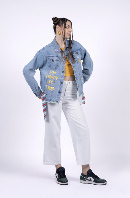 Bunnying Around Hand Painted Jacket