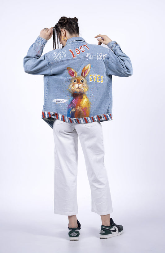 Bunnying Around Hand Painted Jacket
