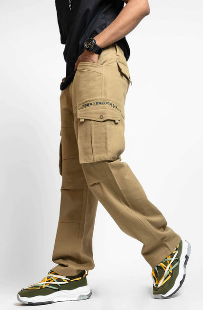 Mocha Baggy Cargo Pants