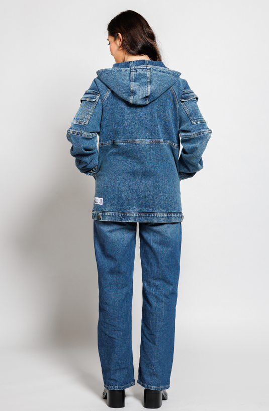 Thunder Blaze Denim Hoodie