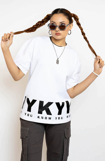 IYKYK White Oversized T-Shirt