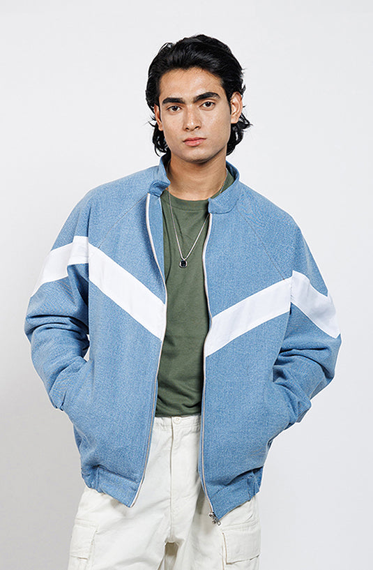 Urban Frost Bomber Denim Jacket