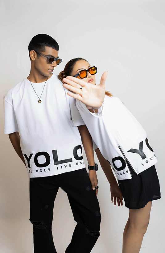 YOLO White Oversized T-Shirt