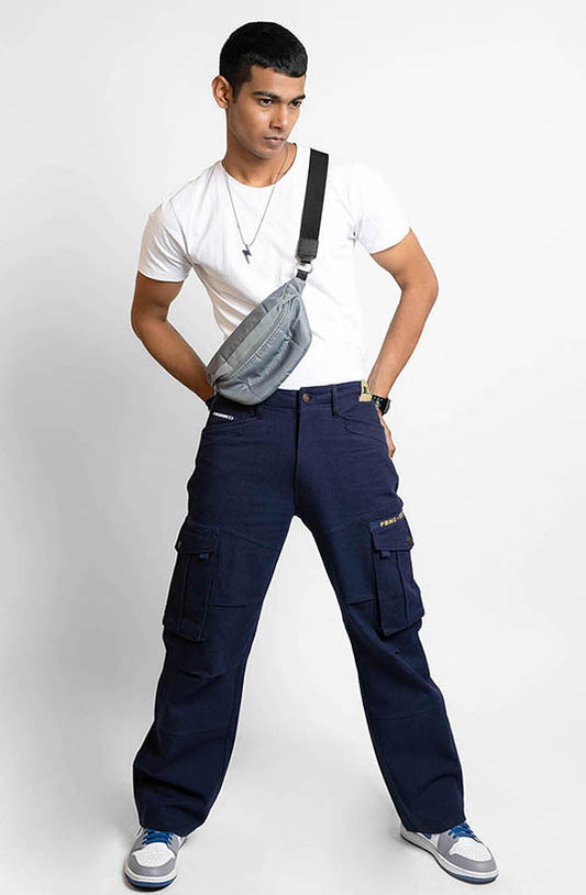Navy Baggy Cargo Pants