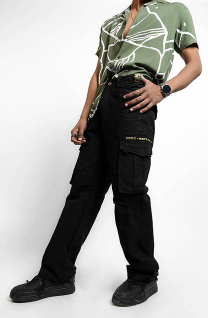Noir Baggy Cargo Pants
