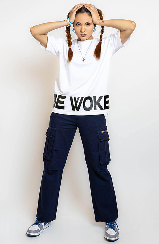 Be Woke White Oversized T-Shirt
