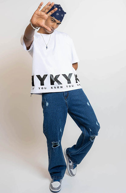 IYKYK White Oversized T-Shirt