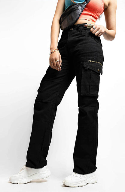Noir Baggy Cargo Pants