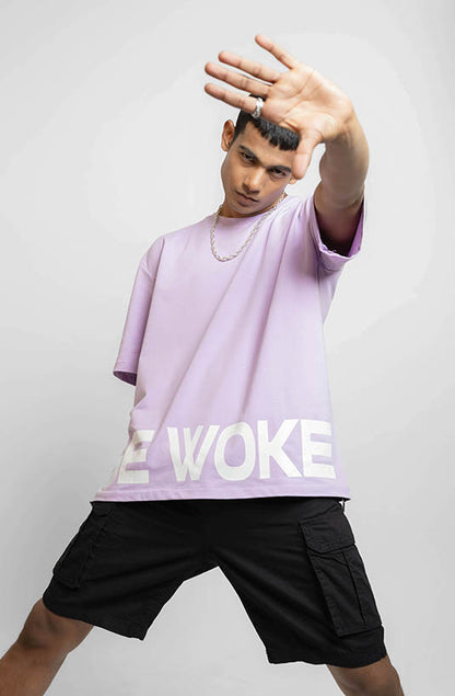Be Woke Lavender Oversized T-Shirt
