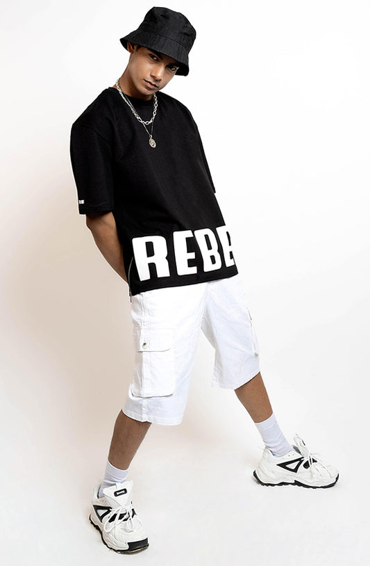 Rebel Black Oversized T-Shirt