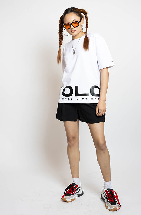 YOLO White Oversized T-Shirt