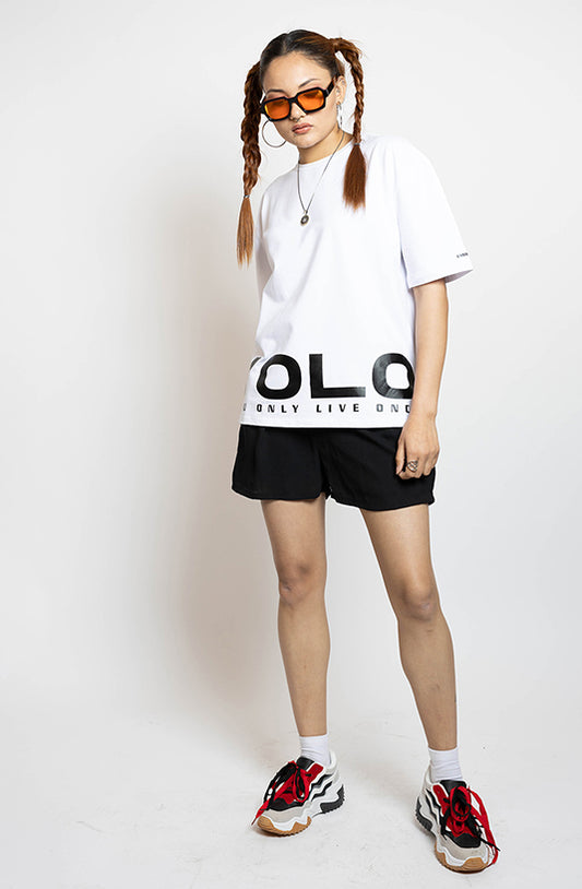 YOLO White Oversized T-Shirt