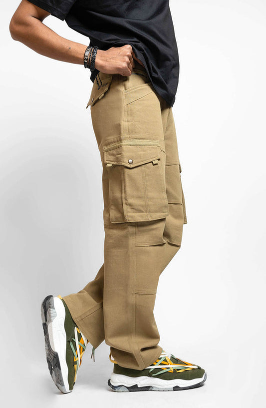 Mocha Baggy Cargo Pants