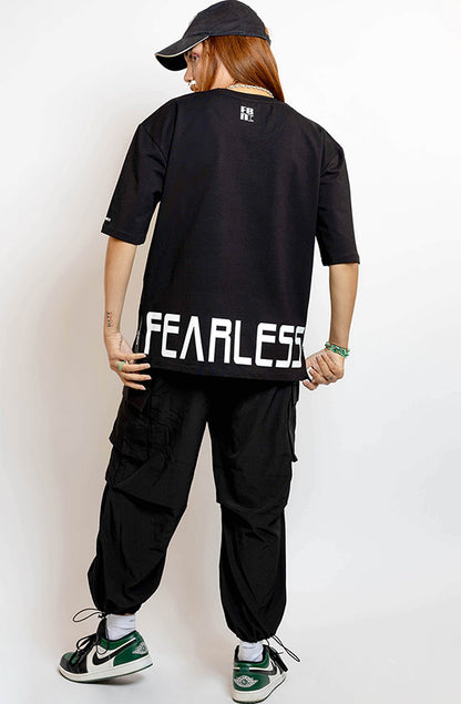 Fearless Black Oversized T-Shirt