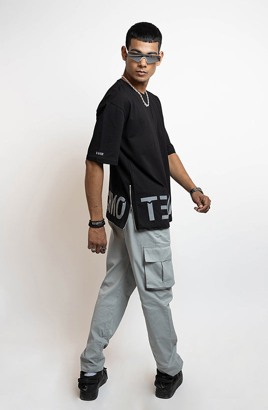 Techno Black Oversized T-Shirt
