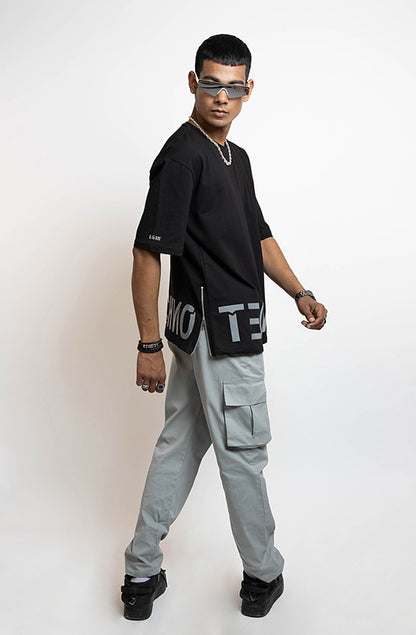 Techno Black Oversized T-Shirt