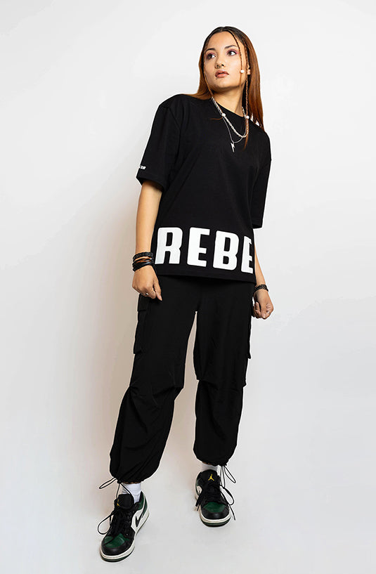Rebel Black Oversized T-Shirt