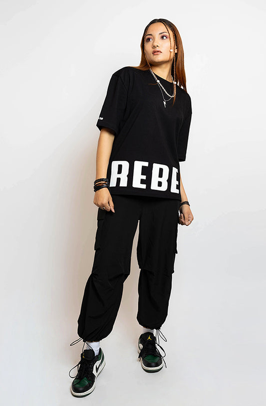 Rebel Black Oversized T-Shirt
