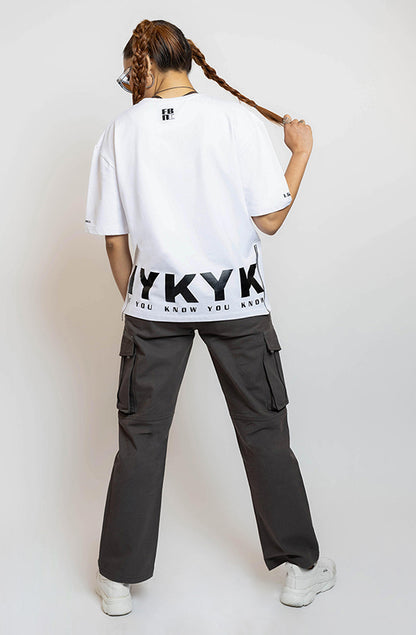 IYKYK White Oversized T-Shirt