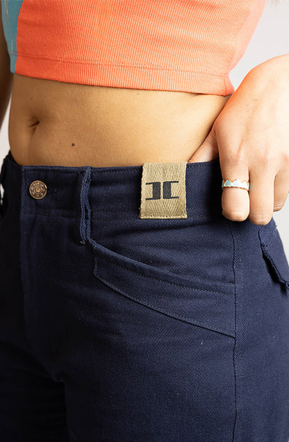 Navy Baggy Cargo Pants