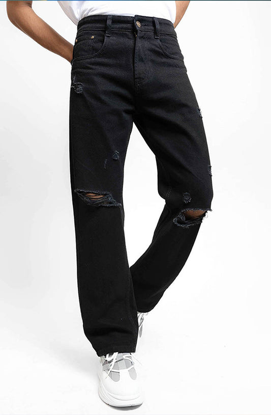 Midnight Distressed Baggy Jeans