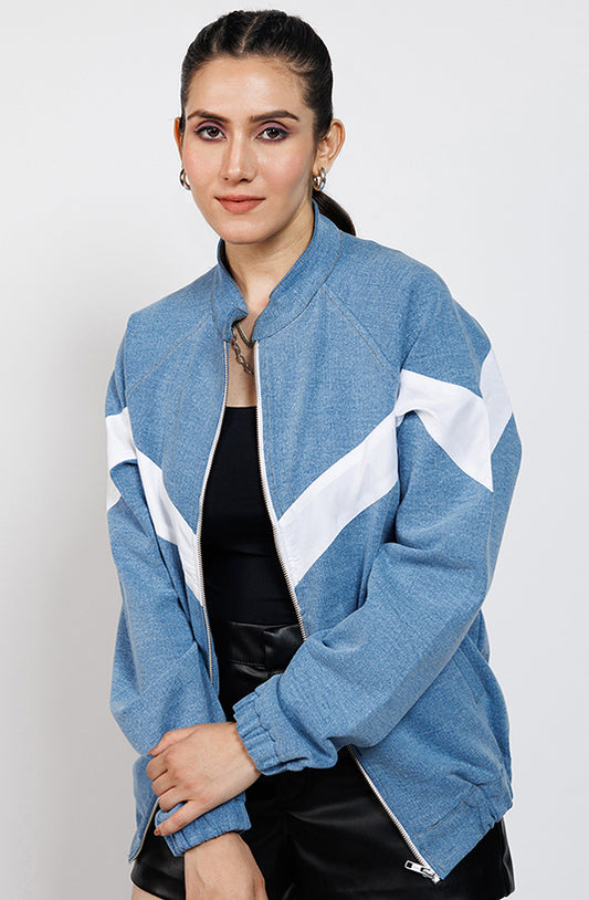 Urban Frost Bomber Denim Jacket