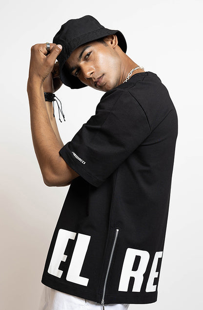 Rebel Black Oversized T-Shirt