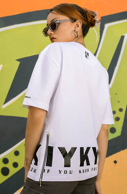 IYKYK White Oversized T-Shirt