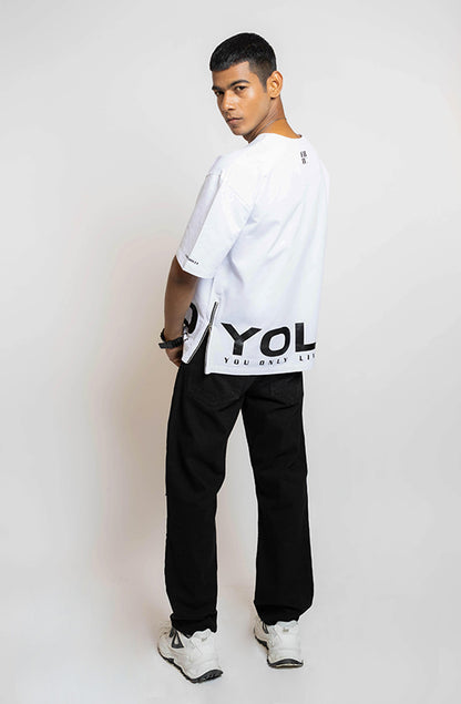 YOLO White Oversized T-Shirt