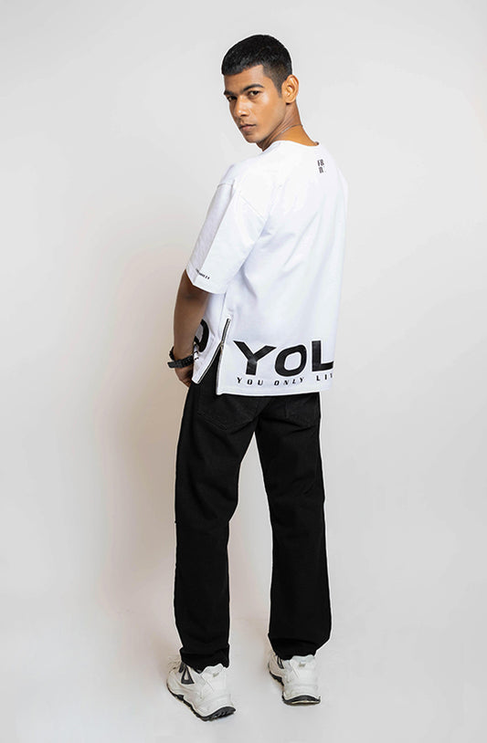 YOLO White Oversized T-Shirt