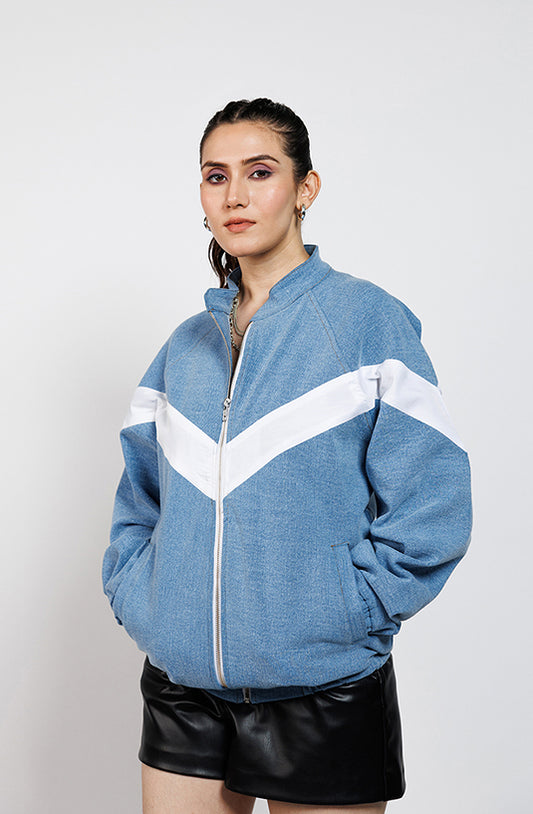 Urban Frost Bomber Denim Jacket