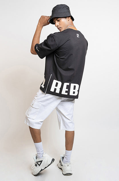 Rebel Black Oversized T-Shirt