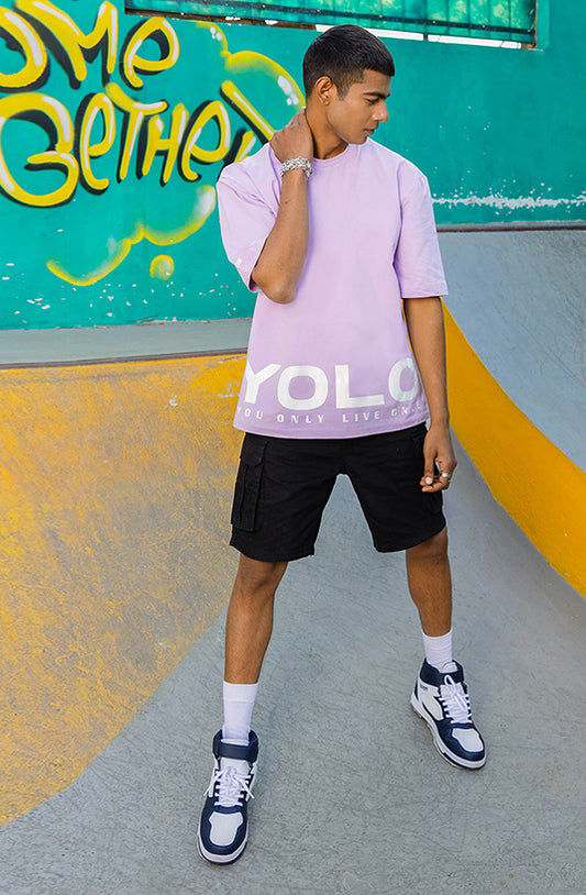 YOLO Lavender Oversized T-Shirt