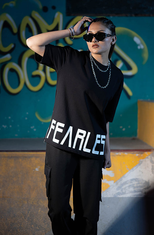 Fearless Black Oversized T-Shirt
