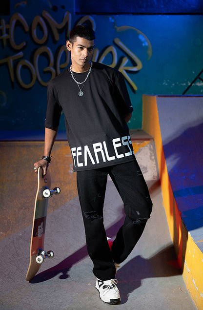Fearless Black Oversized T-Shirt