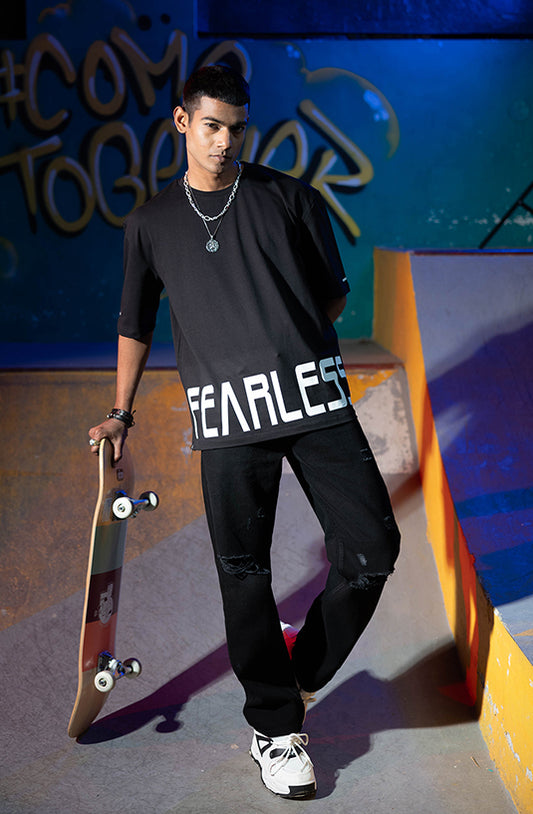 Fearless Black Oversized T-Shirt