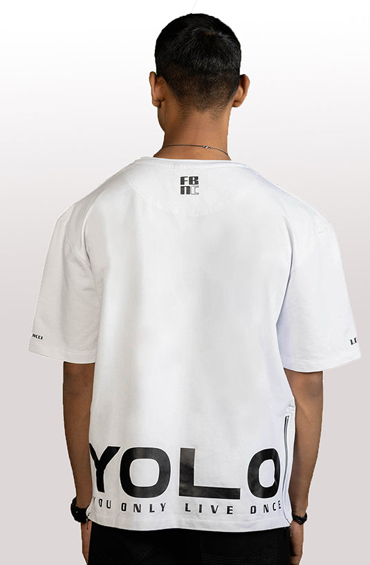 YOLO White Oversized T-Shirt