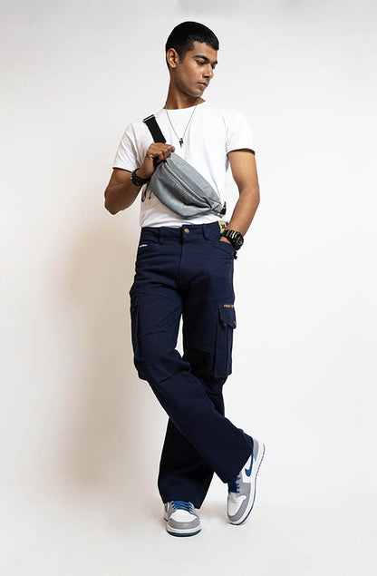 Navy Baggy Cargo Pants