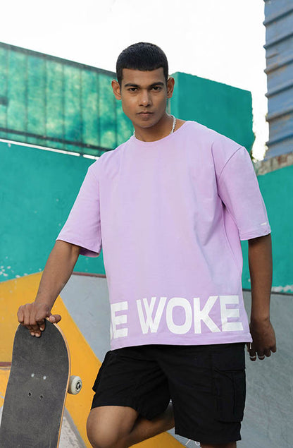 Be Woke Lavender Oversized T-Shirt
