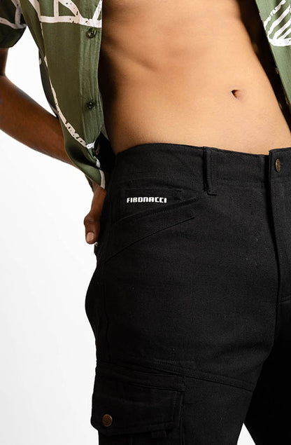 Noir Baggy Cargo Pants