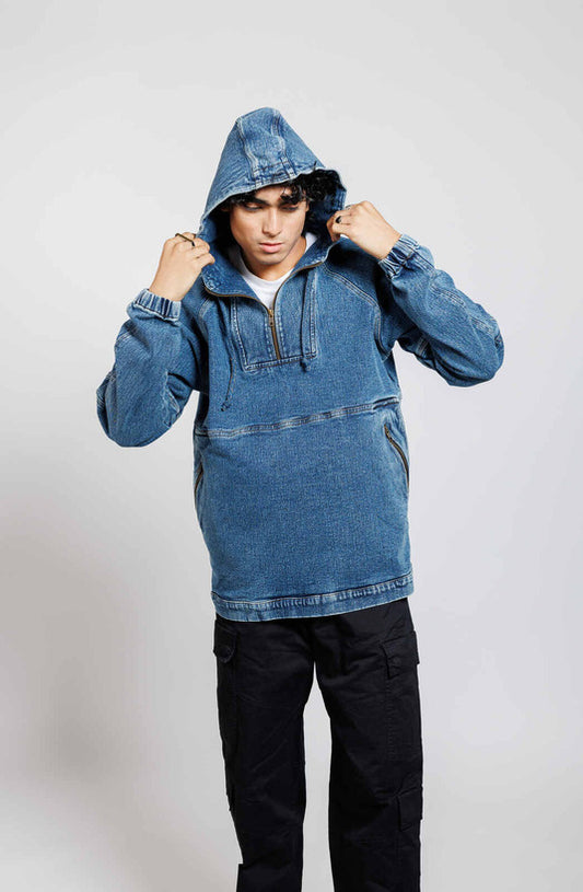 Thunder Blaze Denim Hoodie