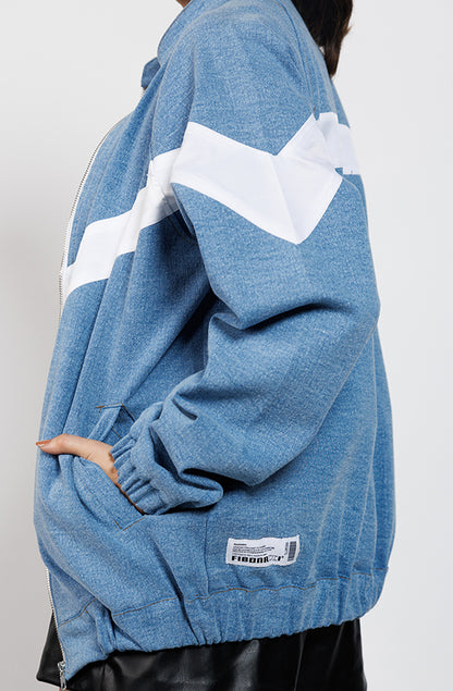 Urban Frost Bomber Denim Jacket