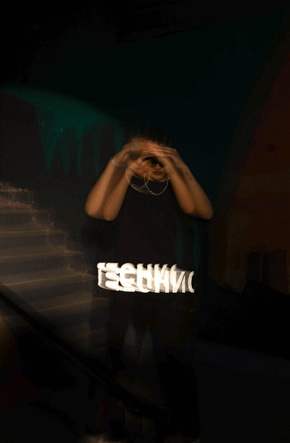 Techno Black Oversized T-Shirt