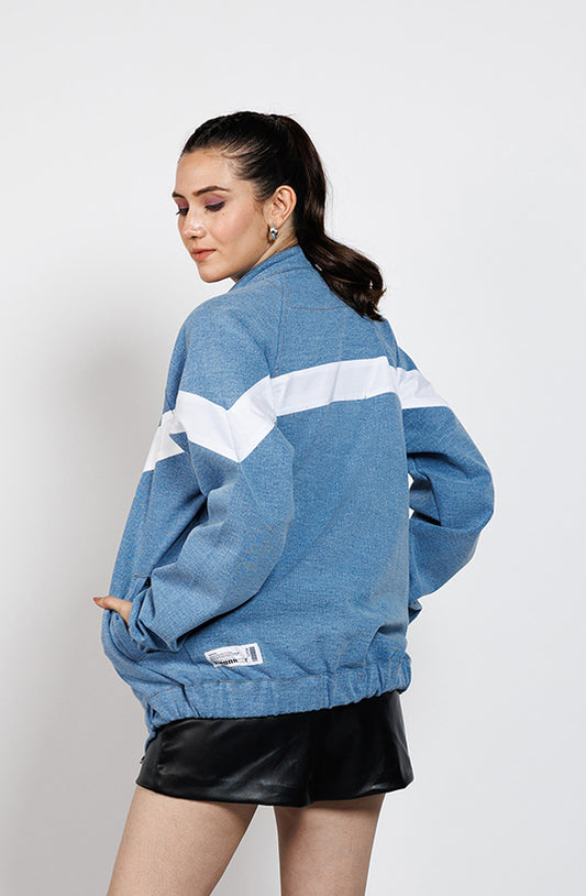 Urban Frost Bomber Denim Jacket