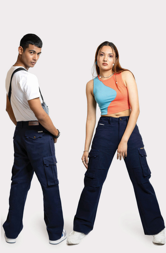 Navy Baggy Cargo Pants